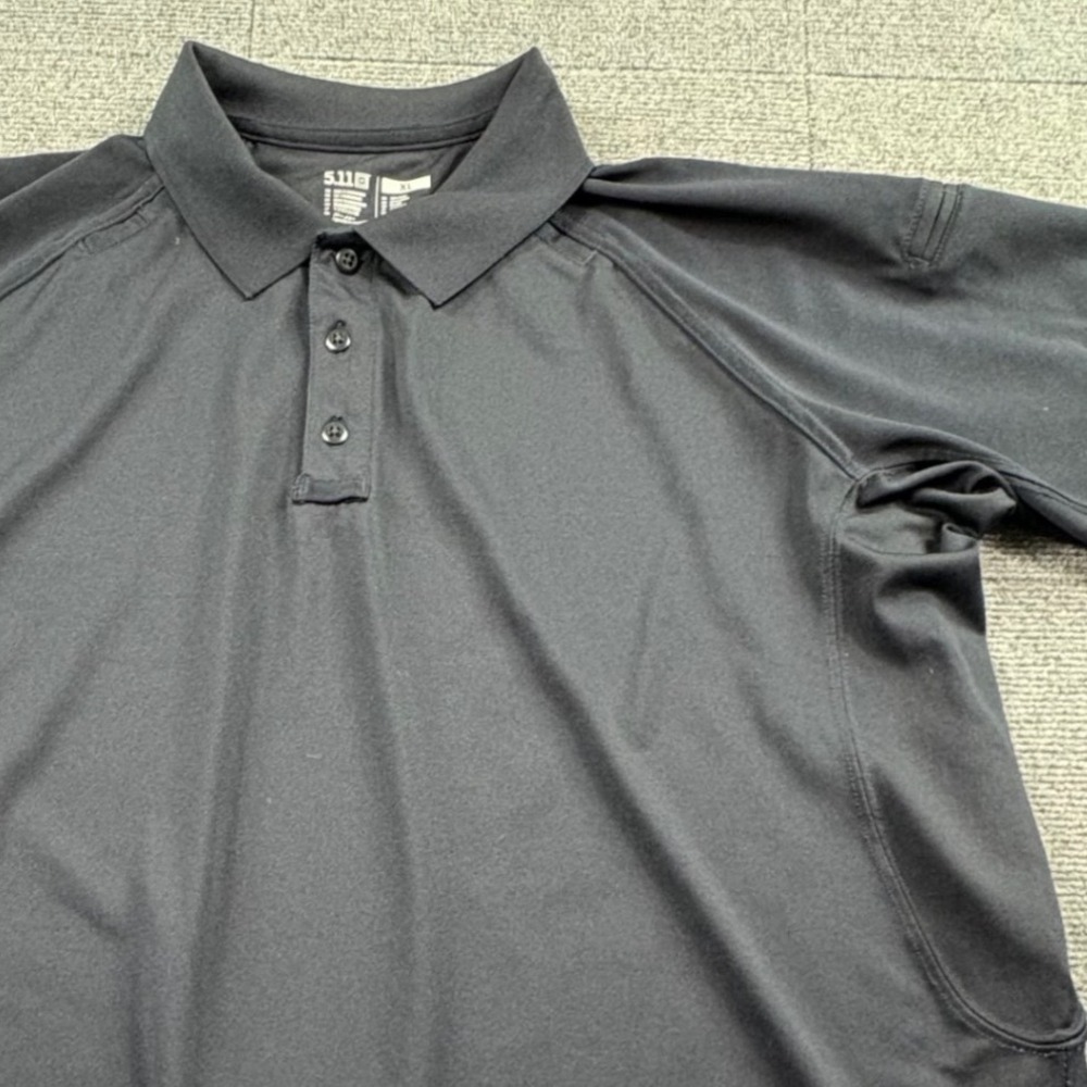 5.11 Tactical Performance Polo Shirt Mens XL Black Short Sleeve Moisture Wicking